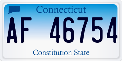 CT license plate AF46754