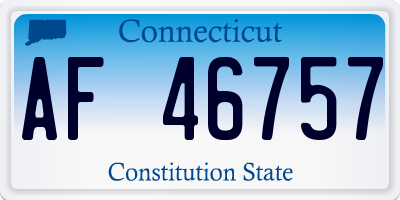 CT license plate AF46757