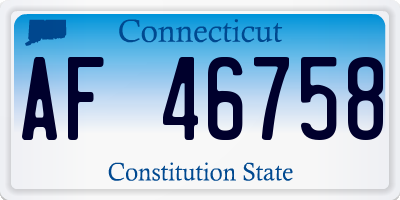 CT license plate AF46758