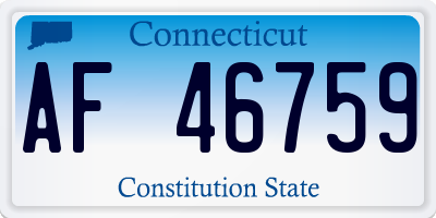 CT license plate AF46759
