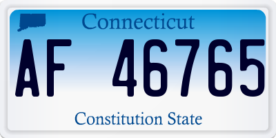CT license plate AF46765