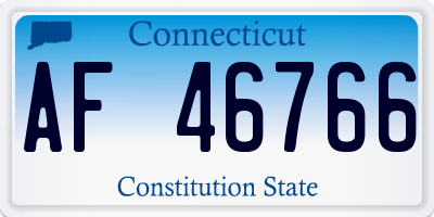 CT license plate AF46766