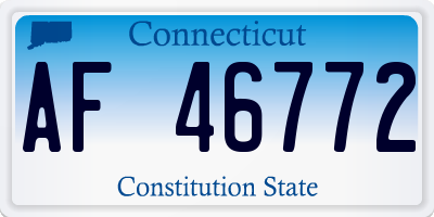 CT license plate AF46772