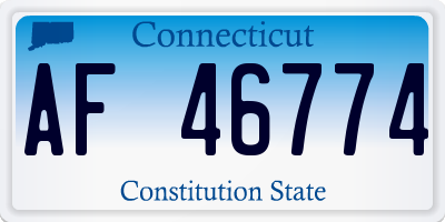 CT license plate AF46774