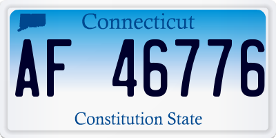 CT license plate AF46776