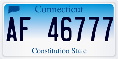CT license plate AF46777