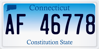 CT license plate AF46778