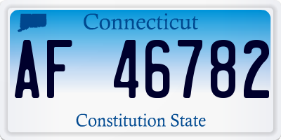 CT license plate AF46782