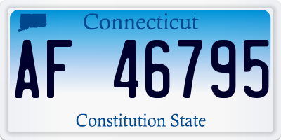CT license plate AF46795