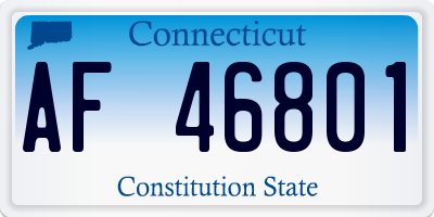 CT license plate AF46801