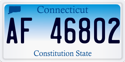 CT license plate AF46802
