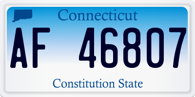 CT license plate AF46807