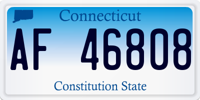 CT license plate AF46808