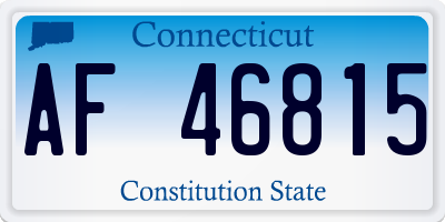 CT license plate AF46815