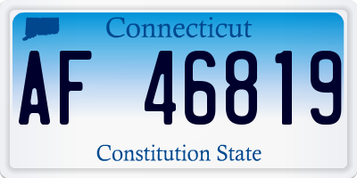 CT license plate AF46819
