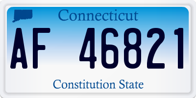 CT license plate AF46821