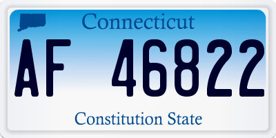 CT license plate AF46822