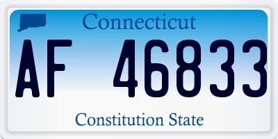 CT license plate AF46833