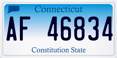 CT license plate AF46834