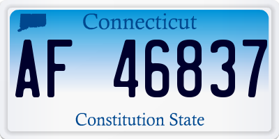 CT license plate AF46837