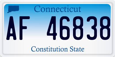 CT license plate AF46838