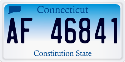 CT license plate AF46841