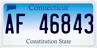 CT license plate AF46843