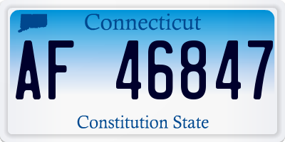 CT license plate AF46847