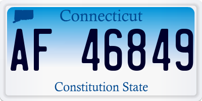 CT license plate AF46849