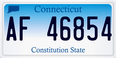 CT license plate AF46854