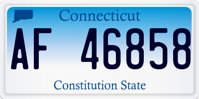 CT license plate AF46858