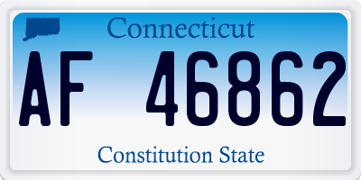 CT license plate AF46862