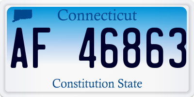 CT license plate AF46863