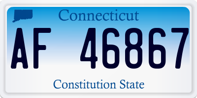 CT license plate AF46867