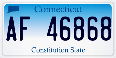 CT license plate AF46868