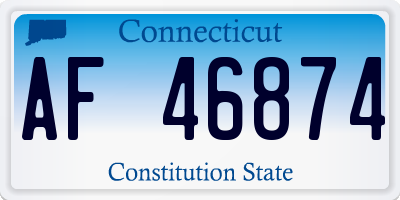 CT license plate AF46874