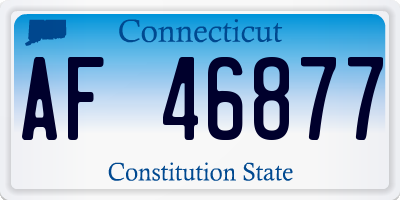 CT license plate AF46877