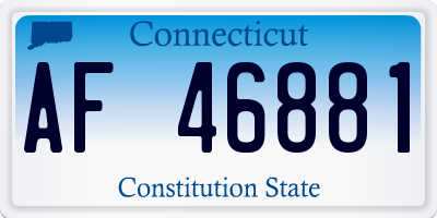 CT license plate AF46881