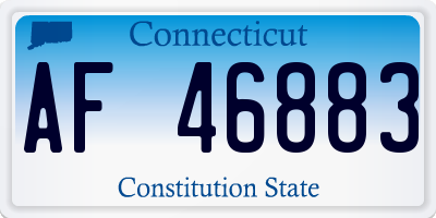 CT license plate AF46883