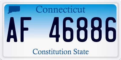 CT license plate AF46886