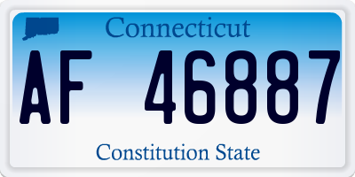CT license plate AF46887