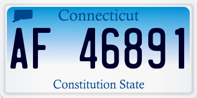 CT license plate AF46891