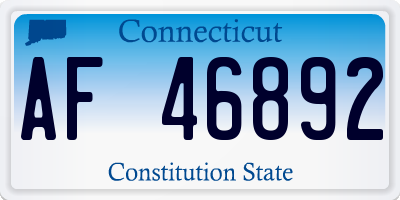 CT license plate AF46892
