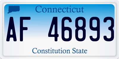CT license plate AF46893