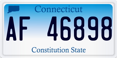 CT license plate AF46898