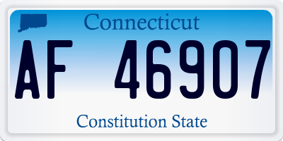 CT license plate AF46907