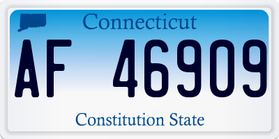 CT license plate AF46909