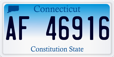 CT license plate AF46916