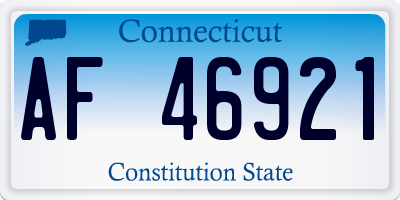 CT license plate AF46921