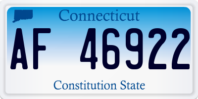 CT license plate AF46922